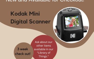 New and available for check out! Kodak Digital Scanner….
