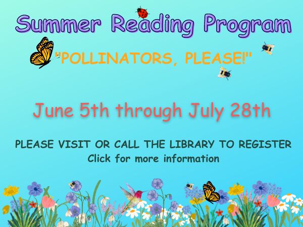 Summer Reading and Summer Family Programming Series to begin Monday, June 5th….