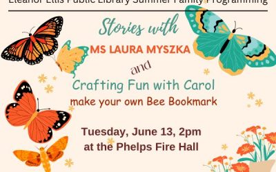 Stories with Ms Laura and Crafting Fun with Carol Litchfield…Tue. June 13th, 2pm…..