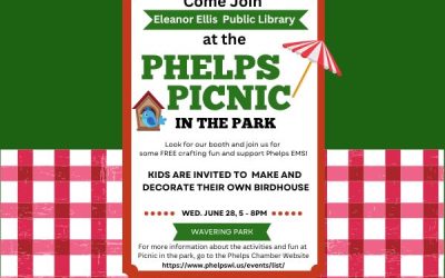 Join Eleanor Ellis Public Library at The Phelps Picnic in the Park….