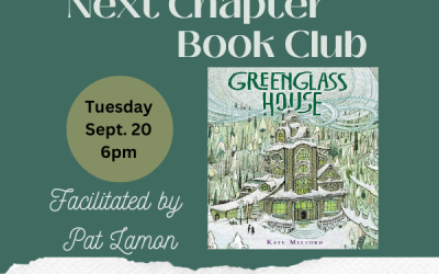 Next Chapter Book Club to meet 9/20 at 6pm….