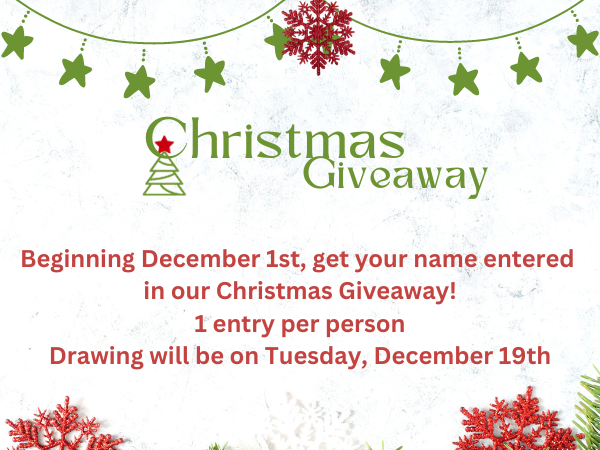 Christmas Drawing for a variety of gifts……..