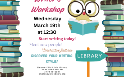 Writer’s Workshop March 19th at 12:30