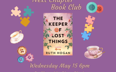 Next Chapter Book Club set for May…5/15, 6pm