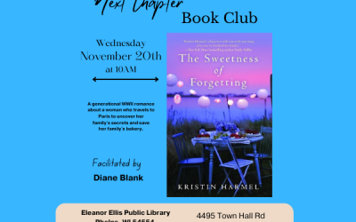 Next Chapter Book Club to meet November 20th @ 10am…